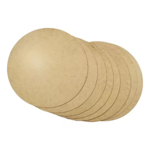 Kit 20 Supla Souplat Mdf Cru 10x10 3mm Base Redonda Bolachas